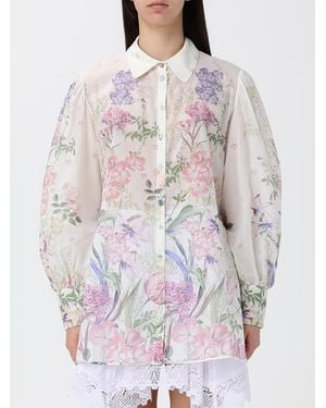 Charo Ruiz Aster Floral Print Cotton Blend Shirt Ibiza - Natural