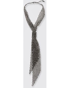 Brunello Cucinelli 925 Necklace With Trigger Clasp And Engraved Logo - White