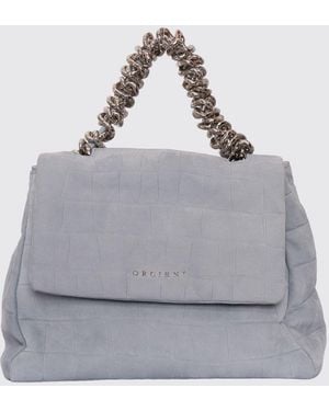 Orciani Bolso De Mano Sveva De Piel De Becerro Con Estampado De Cocodrilo - Gris