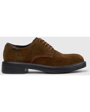 Camper Dean Suede Derby Shoes With Xl Extralight Sole - Brown