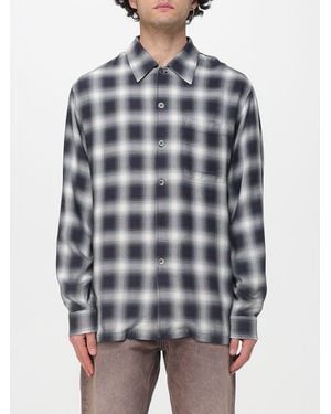 Our Legacy Viscose Shirt With Check Print - Blue