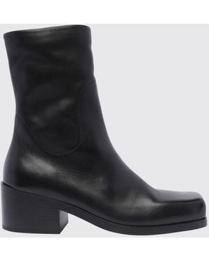 Marsèll Cassello Square-Toe Calf Leather Western Boots - Black