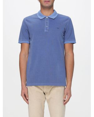 Fay Cotton Polo Shirt With Logo - Blue
