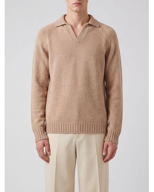 Zanone Knit Polo Jumper - Natural