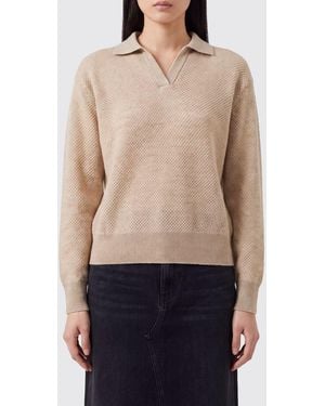 Brunello Cucinelli Mohair And Wool Long-Sleeved Knitted Polo With V-Neck - Blue