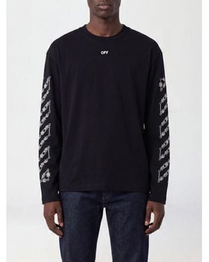 Off-White c/o Virgil Abloh Cotton Long-Sleeved T-Shirt With Rear Arrow Logo - Blue