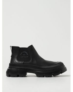 KARL LAGERFELD Flat Ankle Boots - Black