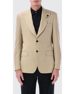 Lardini Slim Fit Single-Breasted Blazer - Natural