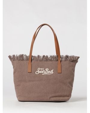 MC2 Saint Barth Cotton Bag With Embroidered Logo - Natural