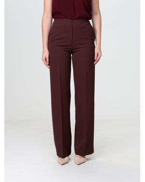 Hanita Pantalones De Sastre De Pernera Ancha En Crepé Con Talle Medio - Rojo