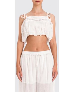 Twinset Cotton Crop Top - White