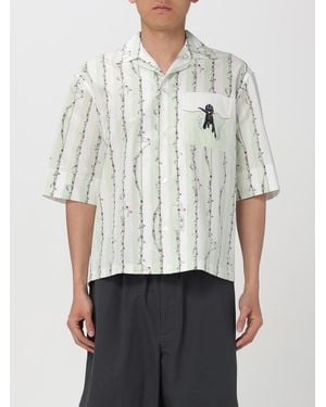 Bottega Veneta Light Bowling Shirt With Swimmer Print - White