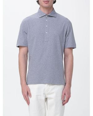 Brunello Cucinelli Cotton Jersey Polo Shirt - Blue