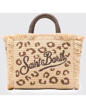 MC2 Saint Barth Vanity Basttasche Mit Animalier-Jacquardmuster - Natur