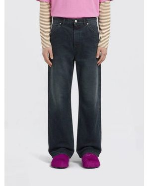 Marni Wide-Leg Cotton Denim Jeans - Blue