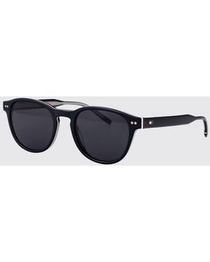 Tommy Hilfiger Rounded Acetate Sunglasses With Contrasting Logo - White