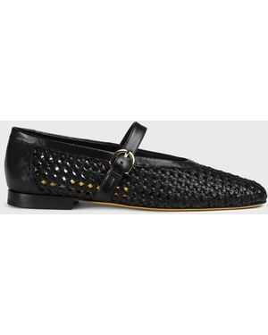 Doucal's Woven Nappa Leather Ballerinas - Black