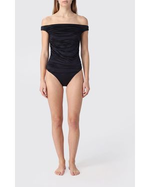 VENUJA Polyester One-Piece Swimsuit - Black