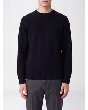 Kangra Wool And Cashmere Blend Crewneck Sweater With Ribbed Trims - Blue