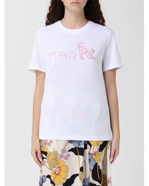Marni Cotton T-Shirts With Logo - White