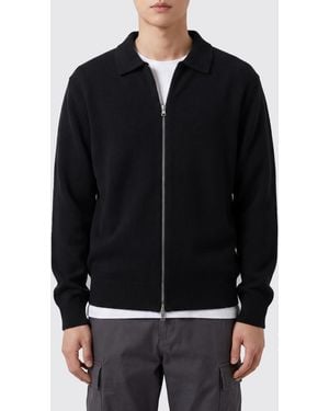 Howlin' Zip-Up-Cardigan Aus Reiner Wolle Mit Polokragen - Schwarz