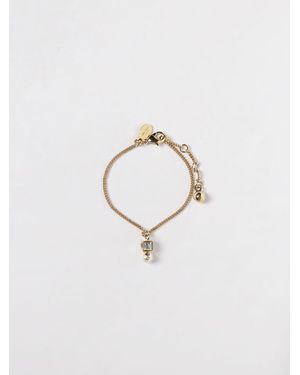 Jimmy Choo Pulsera De Metal Con Perla Y Cubo De Cristal - Blanco