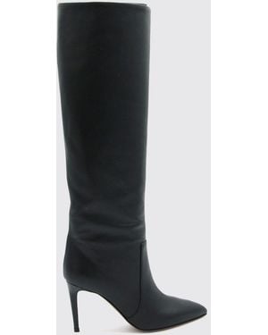 Paris Texas Over-The-Knee Leather Boots With High Stiletto Heel And Tapered Toe - Black