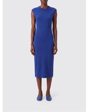 Jil Sander Ärmelloses Midi-Etuikleid Mit Cut-Outs Von Aus Viskose - Blau