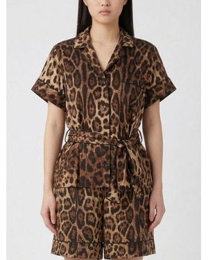Dolce & Gabbana Dolce &Amp Gabbana Animalier Silk Shirt - Brown