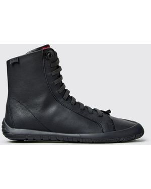 Camper Outdoor Smooth Calfskin Boots With Side Zip - Black