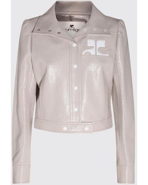 Courreges Courr&Egrave	Ges Patent Leather Jacket - Gray