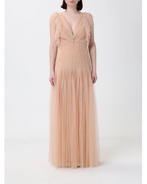 Elisabetta Franchi Long Tulle Dress - Natural
