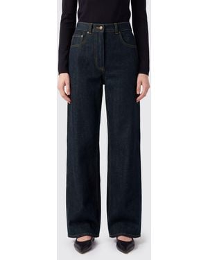 Thom Browne High-Waisted Wide Leg Jeans - Black