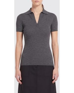 Max Mara Basic Wool Knit Polo - Grey