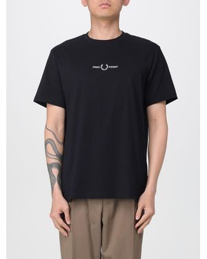 Fred Perry Cotton T-Shirt With Logo - Black