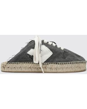 Off-White c/o Virgil Abloh Arrow Espadrille-Clogs Aus Baumwoll-Canvas Mit Logo Und Jutesohle - Schwarz