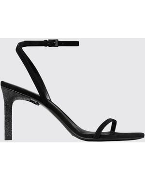 Tory Burch Pavè Suede Sandal With Rhinestone Heel - White