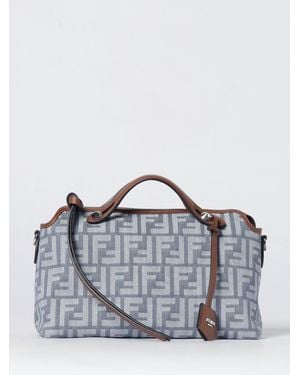 Fendi By The Way Tasche Aus Denim Mit Ff Jacquard Monogramm - Grau