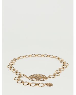 Chloé Adjustable Chain Belt With Decorative Oval Centerpiece For Fashionable Waist Accent - Natural