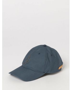JW Anderson Cotton Gabardine Baseball Cap With Embroidered Logo - Blue