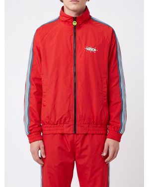 Barrow High Neck Polyester Bomber Jacket With Contrast Bands - Red