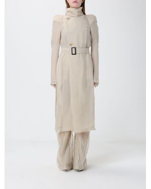 Rick Owens Maria Silk Trench Coat - Natural
