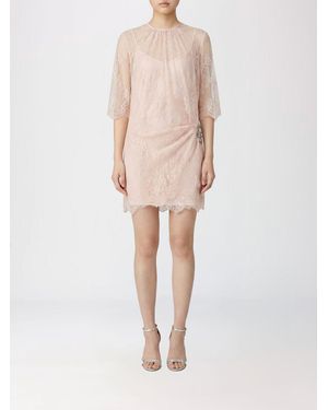 Liu Jo Lace Mini Dress With Jewel Buckle - Natural
