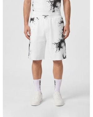Philipp Plein Abstract Print Jogging Shorts - White