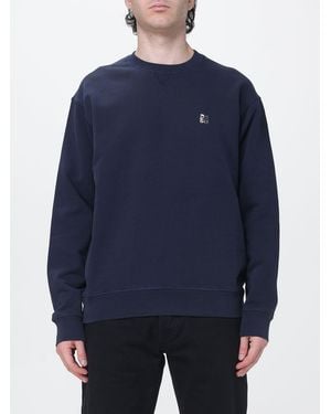 DSquared² Crewneck Cotton Sweatshirt With Contrast Logo - Blue