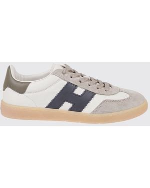 Hogan Baskets Cool En Cuir Et Daim Avec Logo H Latéral - Blanc