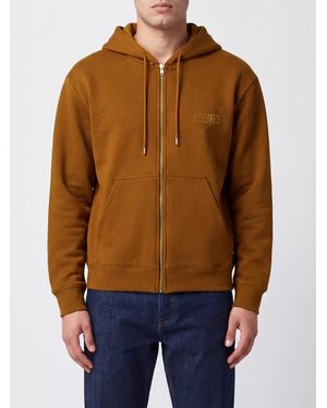 MM6 by Maison Margiela Relaxed Fit Zip-Up Hoodie With Numeric Logo - Blue