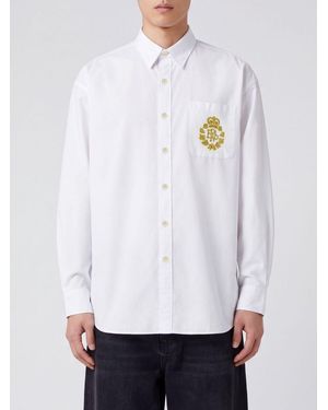 ERL Long-Sleeve Cotton Shirt With Pocket And Embroidered Logo - White