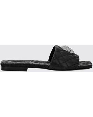 Philipp Plein Quilted Leather Low-Heel Mules With Skull Detail - Black