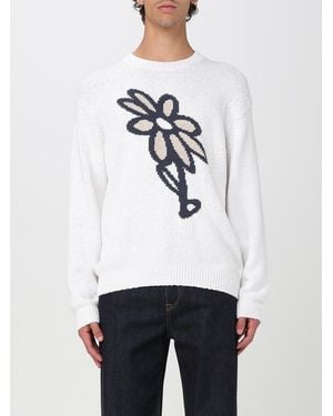 Maison Kitsuné Flower Appliqu Knit Jumper - White
